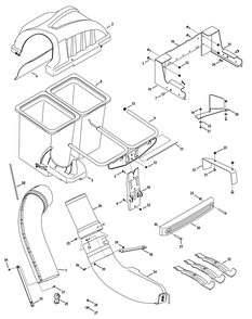 General Assembly Bagger Diagram and Parts List for 19A70004 (100)(2010) Cub Cadet Lawn Tractor